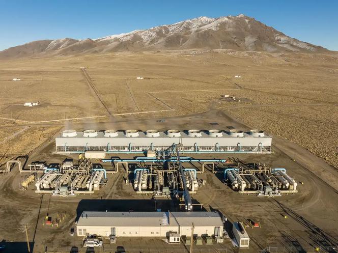 Le Google Henderson, centre de stockage des données faisant office également de centrale géothermique, près de Winnemucca (Nevada), en 2023.