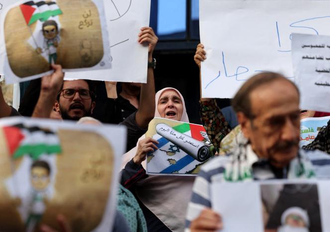 Une manifestation propalestinienne au Caire, en Egypte, le 15 mai 2025.