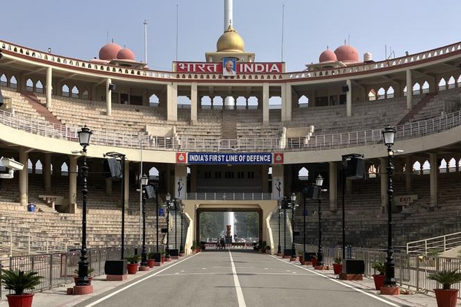 Côté indien, Wagah, l’unique point de passage terrestre entre l’Inde et le Pakistan, en novembre 2023.