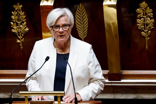 La ministre du travail, de la santé, des solidarités et des familles Catherine Vautrin, à l’Assemblée nationale, le 12 mai 2025.
