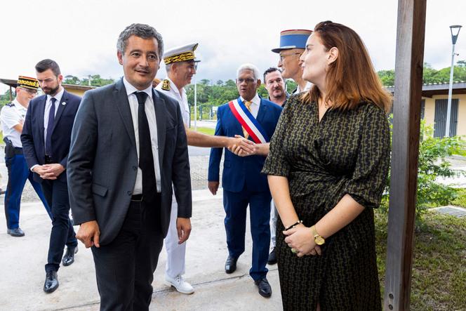 Le ministre de la justice, Gerald Darmanin, à Montsinéry-Tonnegrande, en Guyane, samedi 17 mai 2025.