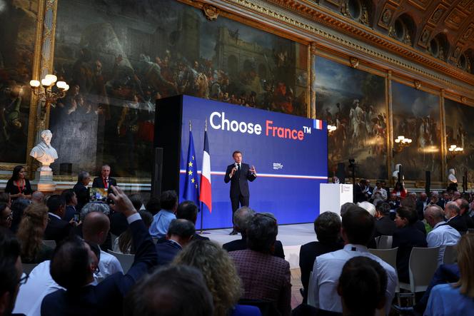 Emmanuel Macron au sommet Choose France, au château de Versailles, le 19 mai 2025.
