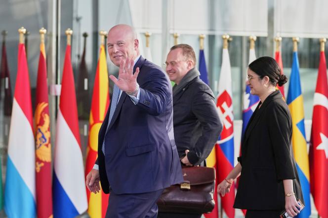 L’ambassadeur des États-Unis auprès de l’OTAN, Matthew Whitaker, au siège de l’OTAN à Bruxelles, le jeudi 3 avril 2025.