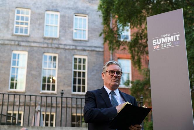 Le premier ministre britannique, Keir Starmer, prononce un discours lors d’une réception à Downing Street, à Londres, le 19 mai 2025.