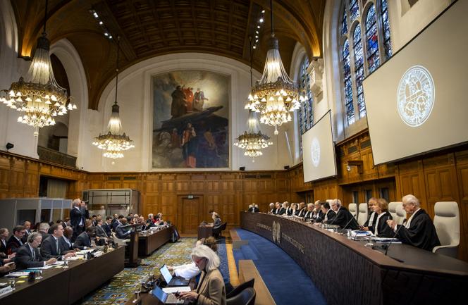 Vue générale des audiences entre le Gabon et la Guinée équatoriale sur la souveraineté des îles Mbanié, Cocotiers et Conga, à la CIJ à La Haye, le 30 septembre 2024.