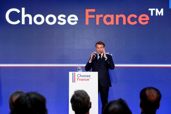 Emmanuel Macron lors du sommet Choose France, au Château de Versailles, le 19 mai 2025. 