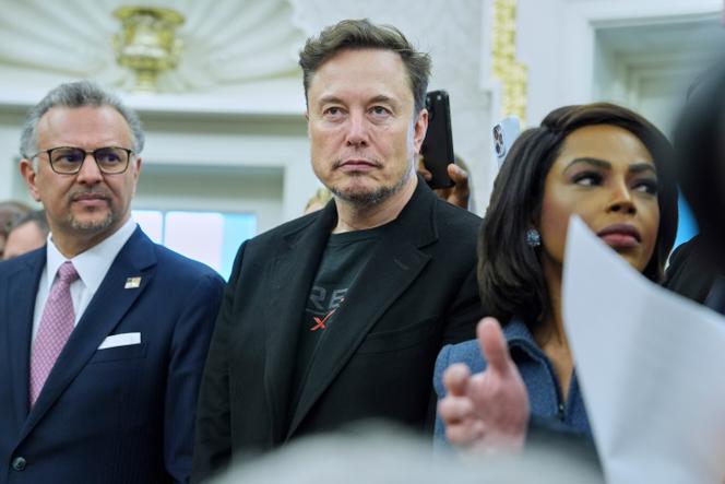 Elon Musk dans le bureau Ovale de Maison Blanche, à Washington, DC, le 21 mai 2025.