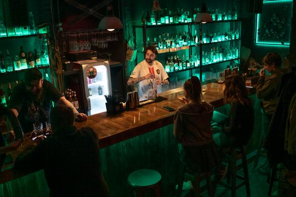 Radiation 1986 Bar is open daily from 4 pm to 11 pm, with a curfew from midnight to 5 am, in Vinnytsia on May 19, 2025.