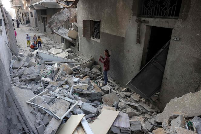 Après un bombardement dans le nord de la bande de Gaza, le 23 mai 2025.