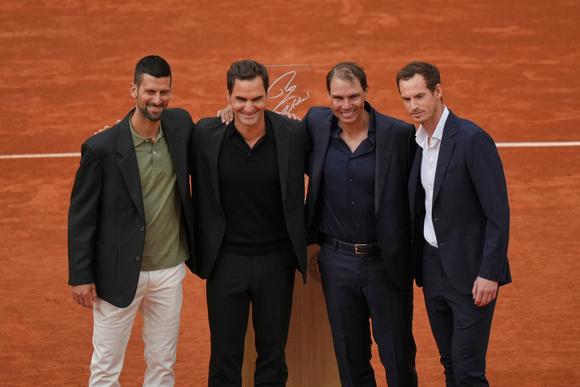 Réunion du « Big Four », à l’occasion du pot de départ à la retraite de Rafa Nadal, dimanche 25 mai.