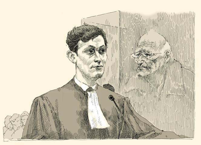 Maxime Tessier, avocat de la défense, devant la cour criminelle du Morbihan, à Vannes, le 26 mai 2025.