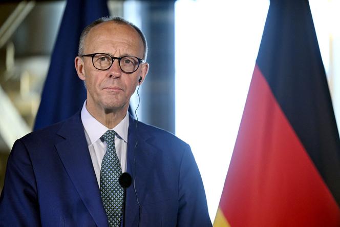 Friedrich Merz, le chancelier allemand, à Turku, en Finlande, le 27 mais 2025.