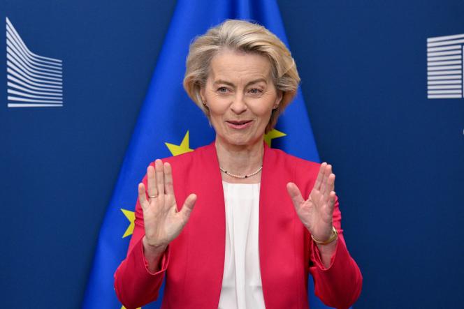 La présidente de la Commission européenne, Ursula von der Leyen, à Bruxelles, le 21 mai 2025.