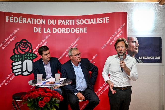 Boris Vallaud, candidat à la tête du Parti socialiste, lors d’un meeting à Périgueux (Périgord), le 10 mai 2025.