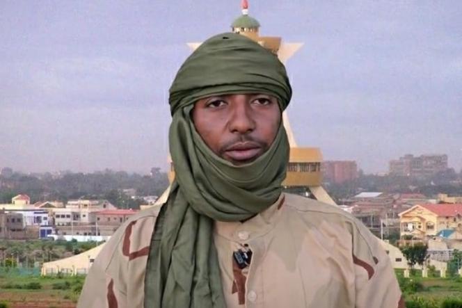 Ousmane Dicko (image extraite d’une vidéo de propagande du Groupe de soutien à l’islam et aux musulmans, en mai 2025).
