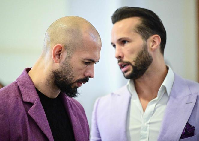 L’influenceur Andrew Tate et son frère Tristan, à la cour d’appel de Bucarest, en Roumanie, le 10 décembre 2024.