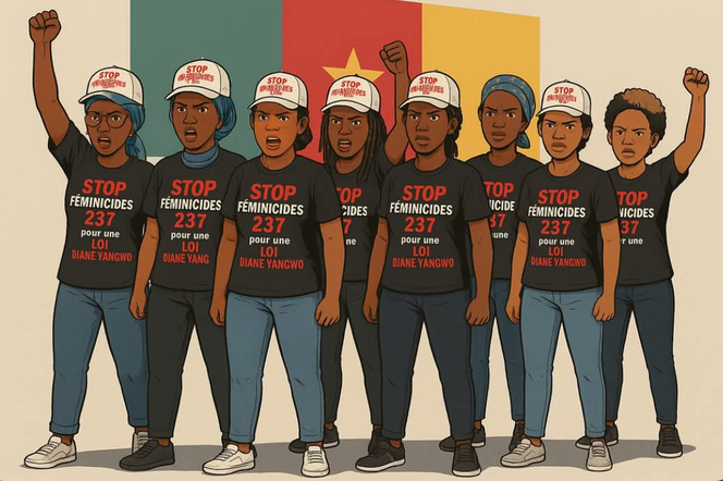 Affiche de sensibilisation du collectif Stop féminicides 237, créé à la suite de la mort de Diane Yangwo en novembre 2023.