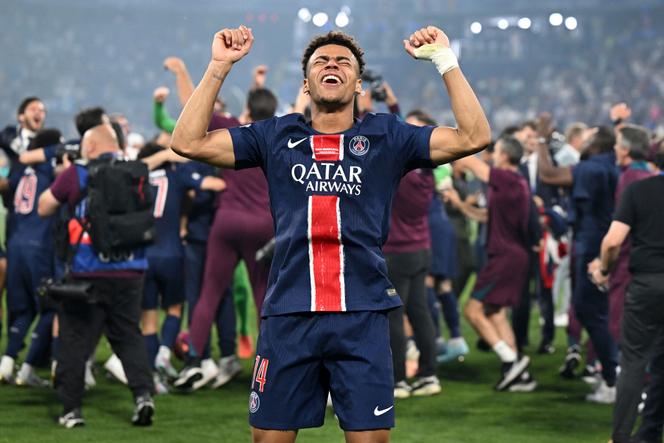 Désiré Doué, après la victoire du PSG en finale de la Ligue des champions face à l’Inter Milan, à l’Allianz Arena de Munich (Allemagne), le 31 mai 2025.