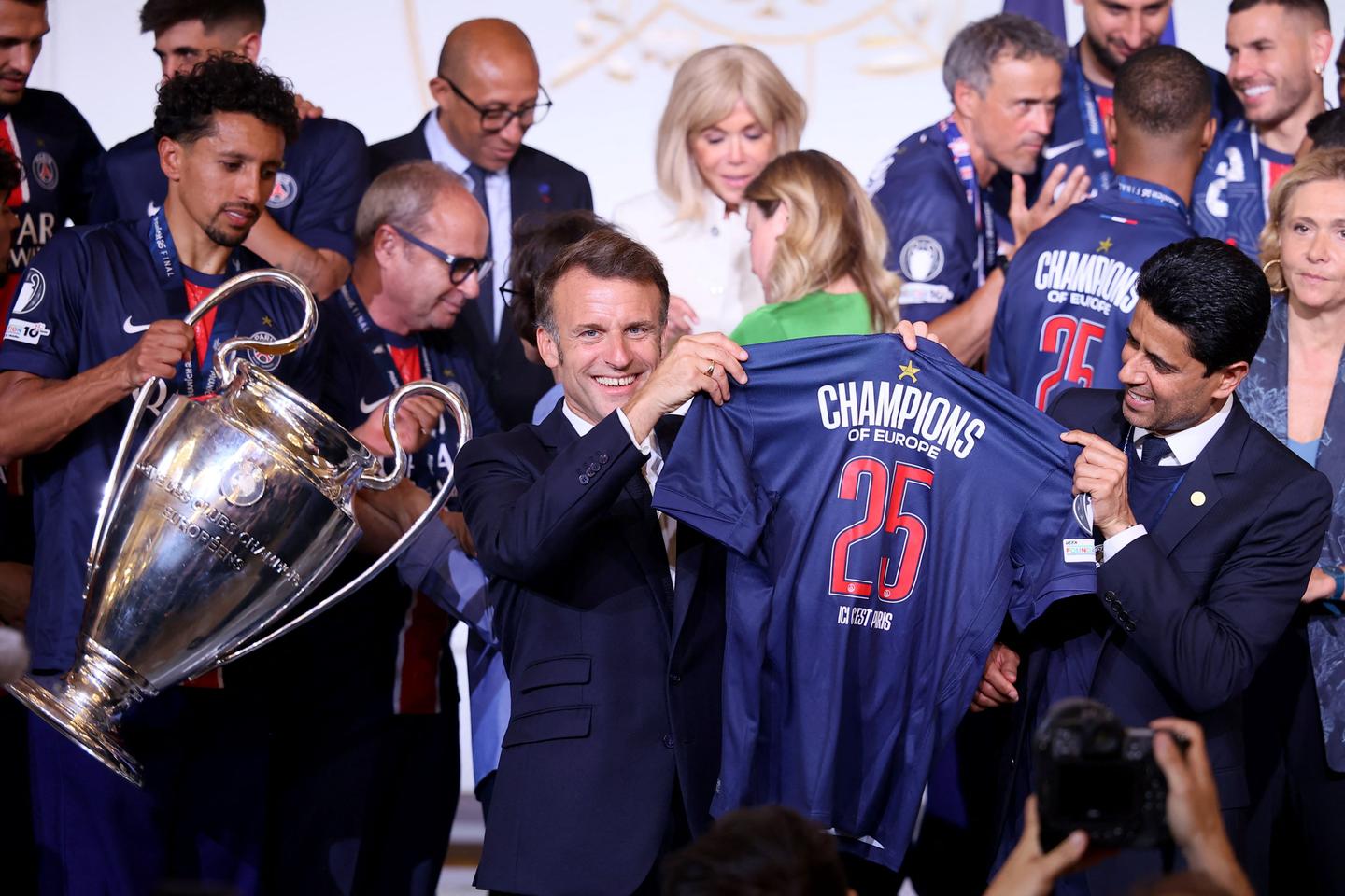 PSG fans raise the roof as triumphant players hold aloft Champions League trophy