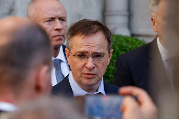 Le négociateur en chef de la délégation russe, Vladimir Medinsky, à Istanbul, le 15 mai 2025.