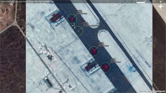 Reprojection d’informations géolocalisées de la base de Belaïa sur un fond de carte GoogleMaps. Image du compte @pouletvolant3.bsky.social sur le réseau Bluesky.