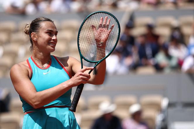 La Biélorusse Aryna Sabalenka lors de sa qualification pour les demi-finales de Roland-Garros, mardi 3 juin 2025.