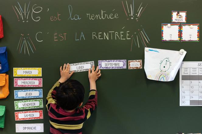 Une salle de classe, le jour de la rentrée scolaire, à Quimper, le 2 septembre 2024