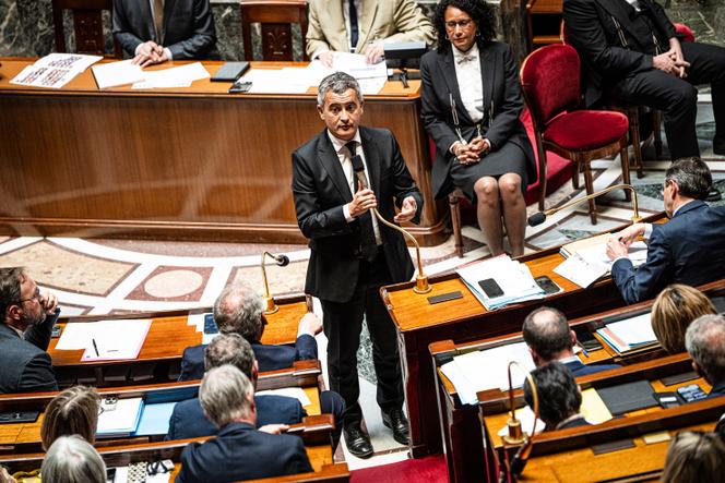Le ministre de la justice, Gérald Darmanin, à l’Assemblée nationale, à Paris, le 27 mai 2025.