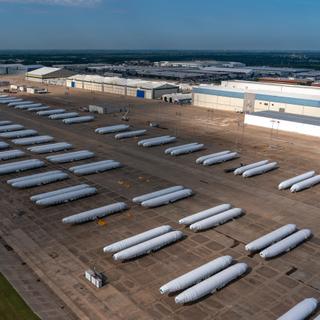 Boeing 737 fuselages at Spirit AeroSystems' factory in Wichita, Kansas, US, on Monday, July 1, 2024. Boeing Co. agreed to buy back Spirit AeroSystems Holdings Inc. for $37.25 a share in an all-stock deal that values the supplier at $4.7 billion, unwinding a two-decade separation as the embattled US planemaker tries to fix its manufacturing defects. Photographer: Nick Oxford/Bloomberg via Getty Images