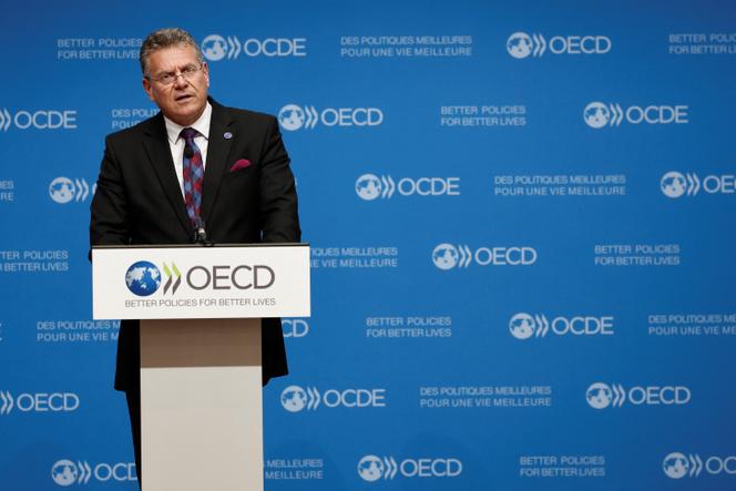 Le commissaire au commerce européen, Maros Sefcovic, au siège de l’Organisation de coopération et de développement économiques, à Paris, le 4 juin 2025.