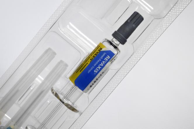 Le vaccin Revaxis contre la diphtérie, le tétanos et la polio. Photo prise à Quimper, en septembre 2017.