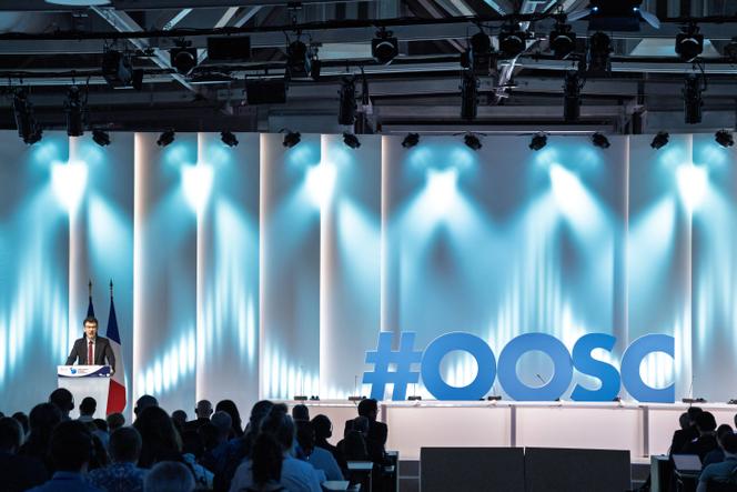 Le ministre de l’enseignement supérieur et de la recherche, Philippe Baptiste, lors de l’ouverture du One Ocean Science Congress, à Nice, le 3 juin 2025.