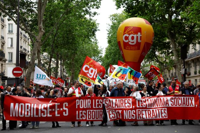 Demonstração contra a reforma da pensão, em Paris, 5 de junho de 2025.