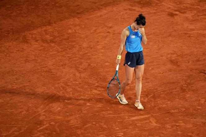 La Française Loïs Boisson lors de sa demi-finale contre l’Américaine Coco Gauff, à Roland-Garros, le 5 juin 2025.