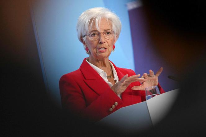 La présidente de la Banque centrale européenne, Christine Lagarde, lors d’une conférence sur la politique monétaire de la zone euro, au siège de la banque centrale, à Francfort-sur-le-Main (Allemagne), le 5 juin 2025.