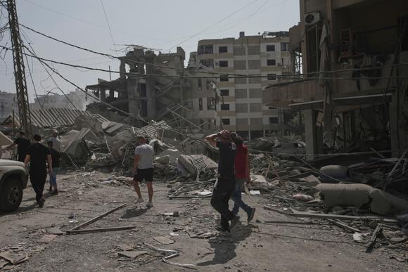 En Dahiyé, un suburbio al sur de Beirut, el día después del ataque del ejército israelí, el 6 de junio de 2025.