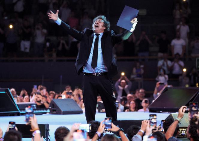 Le président argentin, Javier Milei, au Forum économique de Madrid, le 8 juin 2025.