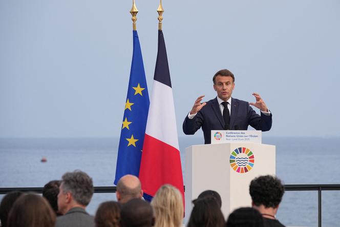 Emmanuel Macron, na Conferência das Nações Unidas sobre o Oceano, em Nice, em 9 de junho de 2025.
