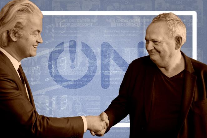 Photomontage. Le fondateur du Parti pour la liberté (PVV) Geert Wilders, à gauche, et Joost Niemoller, à La Haye, le 2 février 2017.