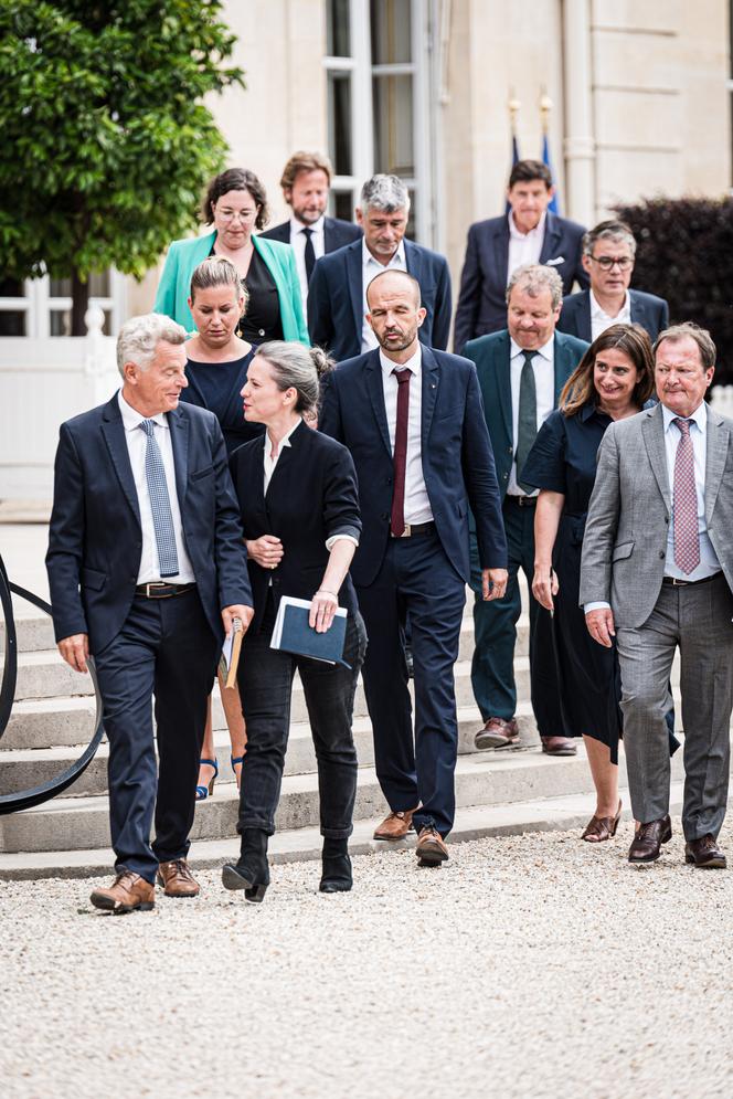 The representatives of the new Popular Front at the Elysée, as part of Emmanuel Macron's consultations with a view to appointing a new Prime Minister in Paris on August 23, 2024.