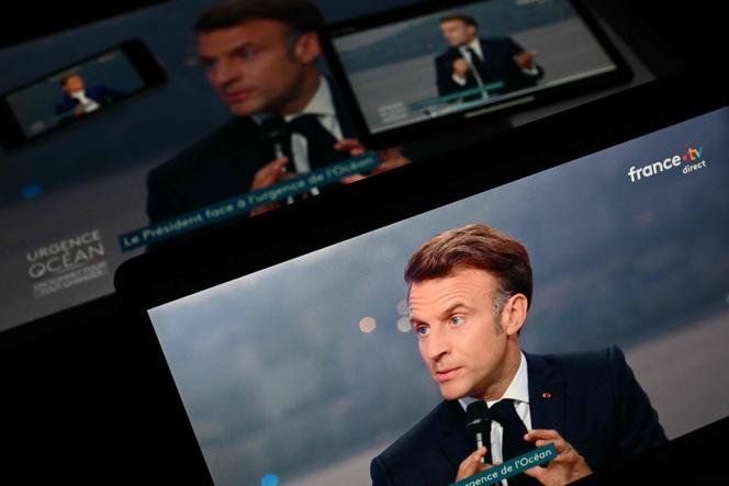 Emmanuel Macron lors de son interview sur France 2, à l’occasion de la Conférence des Nations unies sur l’océan (UNOC), le 10 juin 2025.