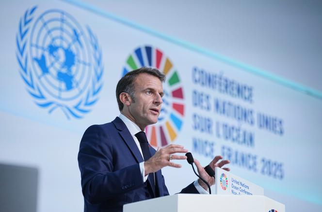 Emmanuel Macron lors de la Conférence des Nations unies sur l’océan, à Nice, le 9 juin 2025.