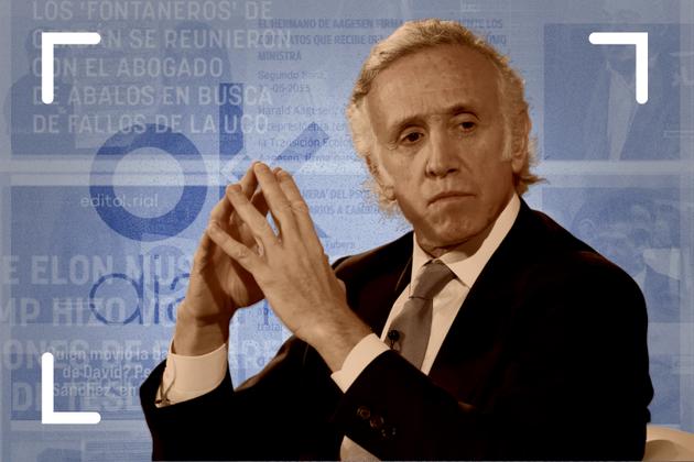 Photomontage. Le journaliste d’extrême droite Eduardo Inda, à Madrid, le 26 octobre 2023.