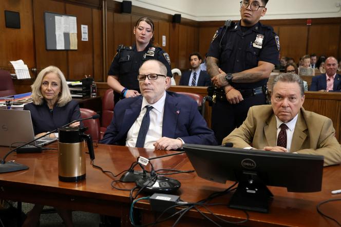 O ex -produtor de cinema de Hollywood Harvey Weinstein aparece perante o Tribunal Criminal de Manhattan por seu novo julgamento de estupro e agressão sexual em Nova York em 12 de junho de 2025.