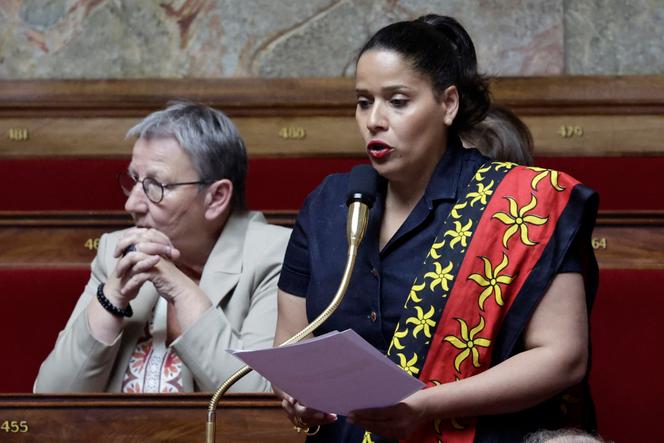 Estelle Youssouffa, membre du groupe parlementaire LIOT, à l’Assemblée nationale, à Paris, le 14 mai 2025.