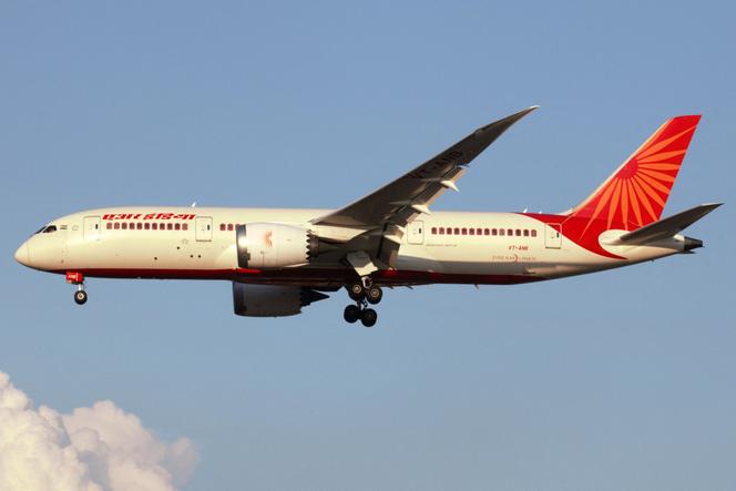 Le 787 Dreamliner d’Air India est photographié près de l’aéroport de Malpensa, à Milan, en Italie, le 19 août 2017.