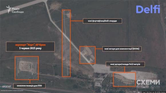 Image par satellite de Planet Labs montrant le réaménagement de l’aéroport de Kertch.