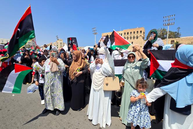 Lors du passage de la caravane Soumoud à Tripoli, en Libye, le 11 juin 2025.