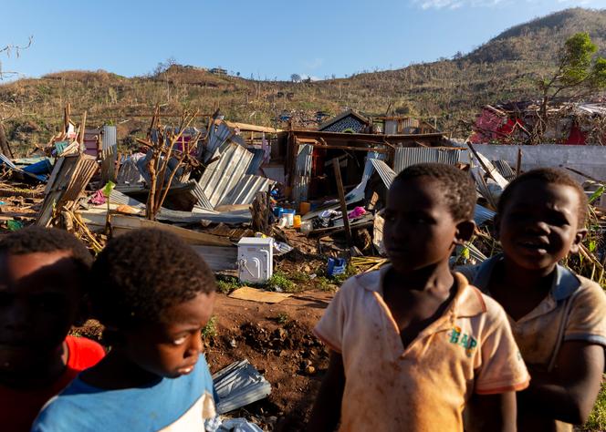 Six jours après le passage du cyclone Chido, à Handréma (nord de Mayotte), le 20 décembre 2024.