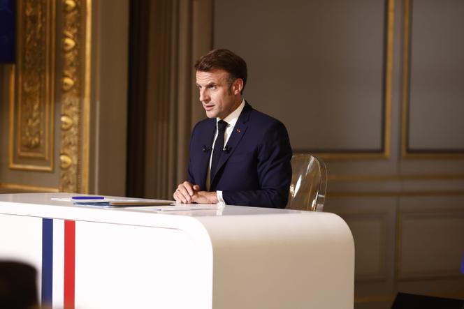 Emmanuel Macron, lors d’une conférence de presse à l’Elysée, à Paris, le 13 juin 2025.